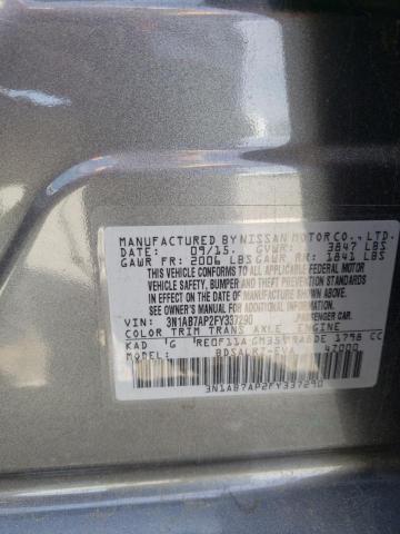 3N1AB7AP2FY337290 - 2015 NISSAN SENTRA S GRAY photo 12