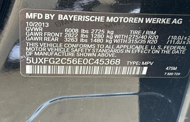 5UXFG2C56E0C45368 - 2014 BMW X6 XDRIVE35I BLACK photo 10