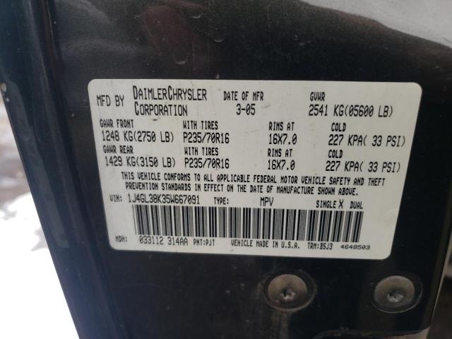 1J4GL38K35W667091 - 2005 JEEP LIBERTY RENEGADE GRAY photo 13