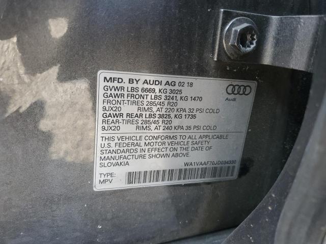 WA1VAAF70JD034330 - 2018 AUDI Q7 PRESTIGE 灰色 照片 13
