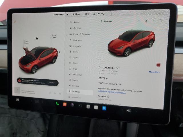 5YJYGDEE3MF181791 - 2021 TESLA MODEL Y RED photo 9