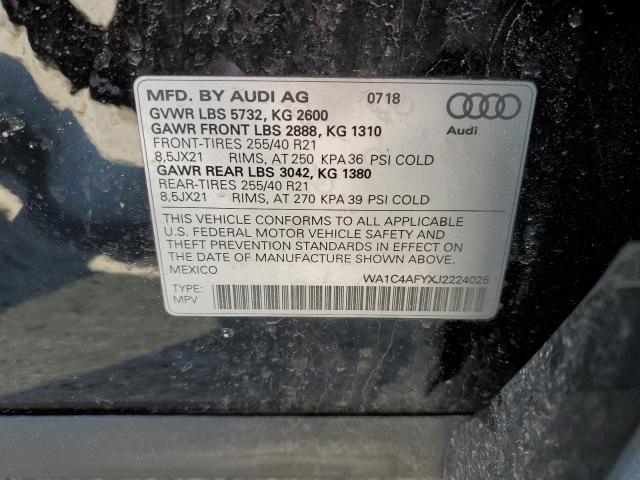 WA1C4AFYXJ2224025 - 2018 AUDI SQ5 PRESTIGE BLACK photo 14