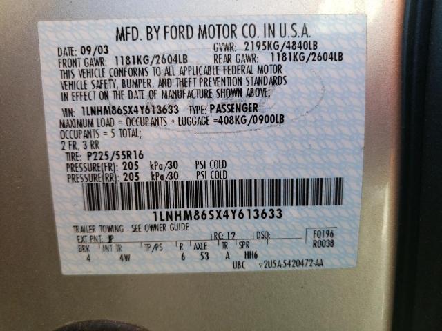 1LNHM86SX4Y613633 - 2004 LINCOLN LS 银色 照片 12