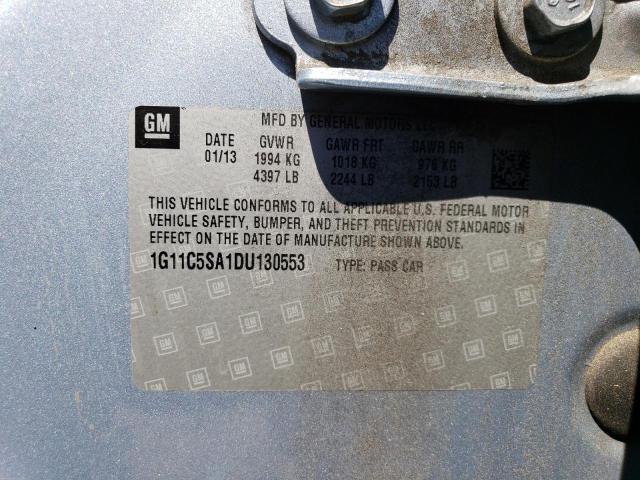1G11C5SA1DU130553 - 2013 CHEVROLET MALIBU 1LT BLUE photo 12
