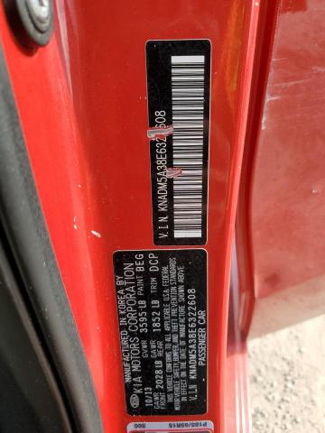 KNADM5A38E6322608 - 2014 KIA RIO LX RED photo 12