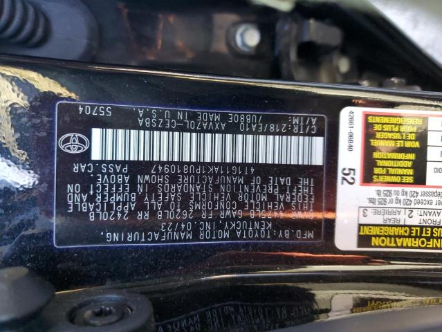 4T1G11AK1PU810947 - 2023 TOYOTA CAMRY SE NIGHT SHADE BLACK photo 12