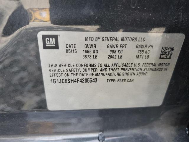 1G1JC6SH4F4205543 - 2015 CHEVROLET SONIC LT GRAY photo 12