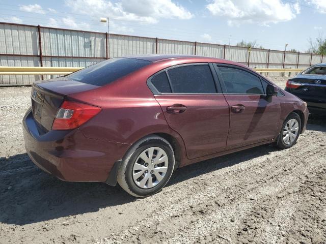 2HGFB2F55CH565574 - 2012 HONDA CIVIC LX BURGUNDY photo 3