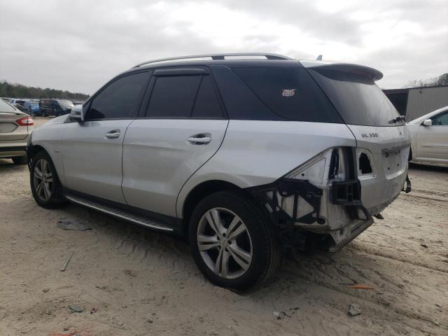 4JGDA5HB1CA077407 - 2012 MERCEDES-BENZ ML 350 4MATIC SILVER photo 2