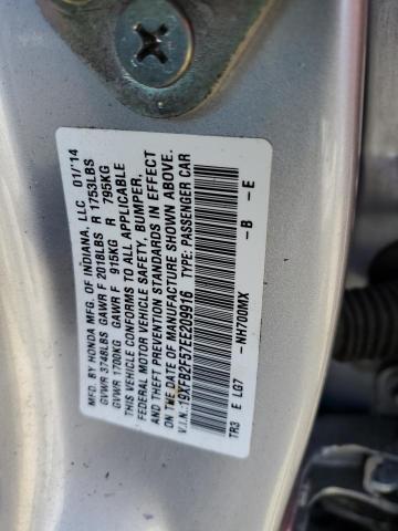 19XFB2F57EE209916 - 2014 HONDA CIVIC LX SILVER photo 12