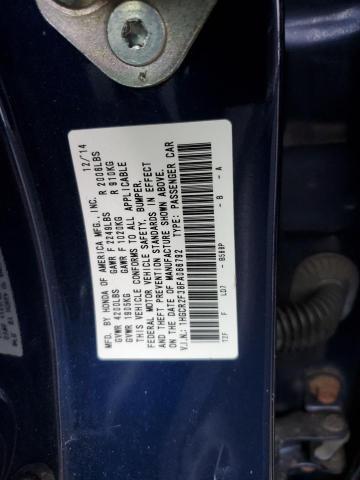 1HGCR2F38FA086792 - 2015 HONDA ACCORD LX BLUE photo 12