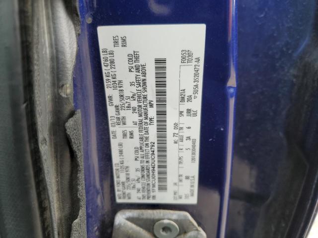 1FMCU0H94DUC94792 - 2013 FORD ESCAPE SEL BLUE photo 12