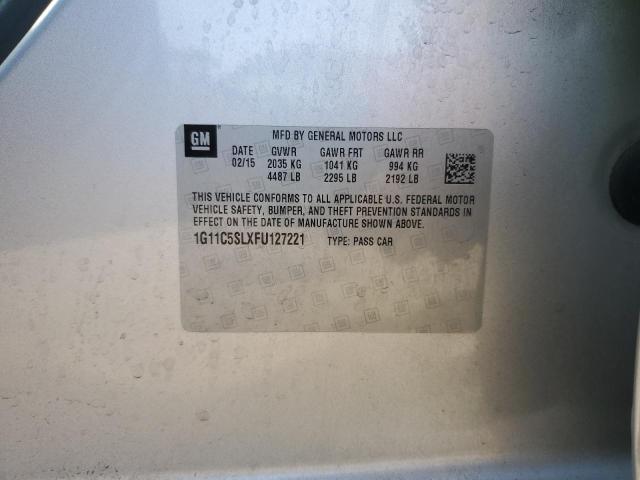 1G11C5SLXFU127221 - 2015 CHEVROLET MALIBU 1LT SILVER photo 12