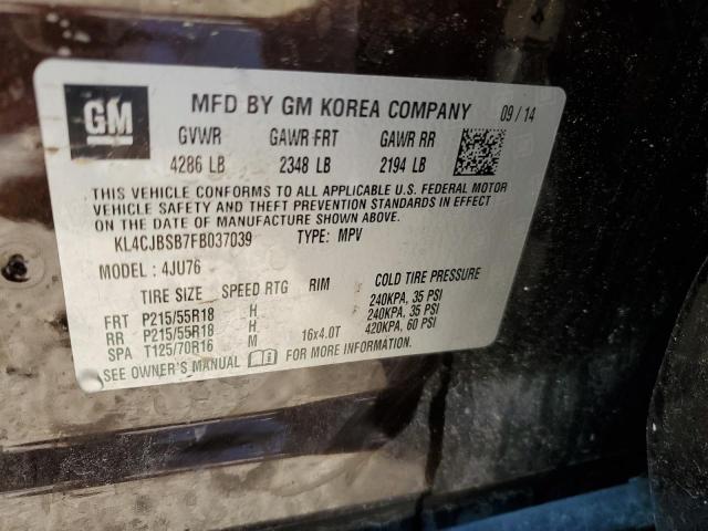 KL4CJBSB7FB037039 - 2015 BUICK ENCORE CONVENIENCE 栗色 照片 13