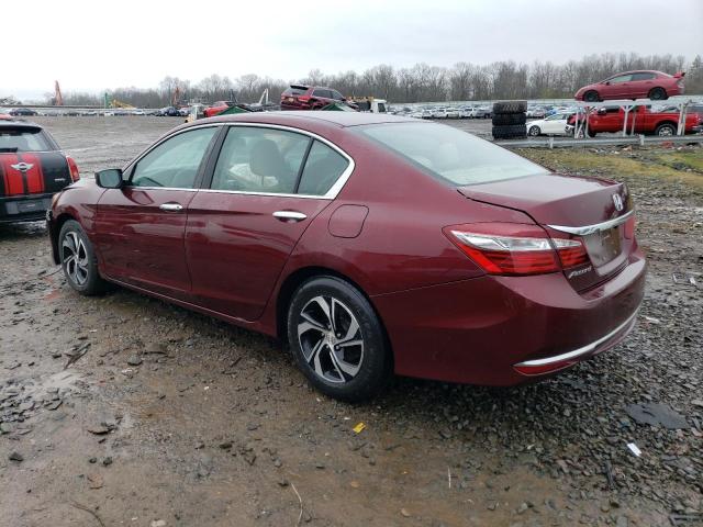 1HGCR2F36GA039455 - 2016 HONDA ACCORD LX BURGUNDY photo 2