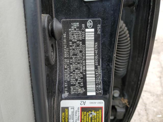 4T1BK3DB7BU406932 - 2011 TOYOTA AVALON BASE 黑色 照片 12