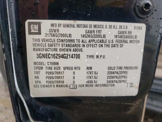 3GNEC16Z94G214700 - 2004 CHEVROLET SUBURBAN C1500 BLACK photo 13