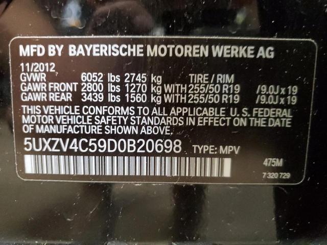 5UXZV4C59D0B20698 - 2013 BMW X5 XDRIVE35I BLACK photo 13