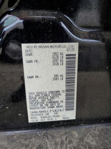 1N4BL4BV0LC258267 - 2020 NISSAN ALTIMA S BLACK photo 12