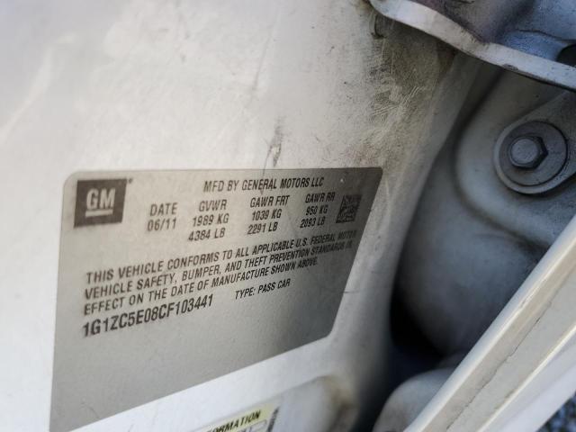 1G1ZC5E08CF103441 - 2012 CHEVROLET MALIBU 1LT 白色 照片 12