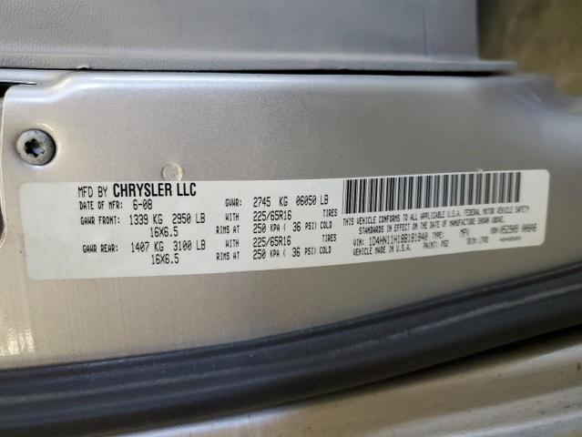 1D4HN11H18B181840 - 2008 DODGE GRAND CARA C/V GRAY photo 12