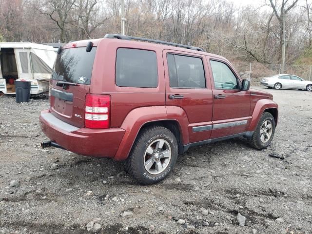 1J8GN28K48W266933 - 2008 JEEP LIBERTY SPORT BURGUNDY photo 3