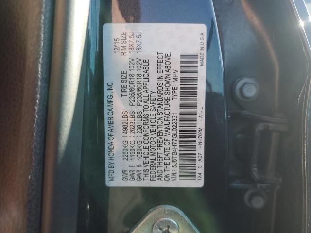 5J8TB4H77GL022331 - 2016 ACURA RDX ADVANCE GRAY photo 12