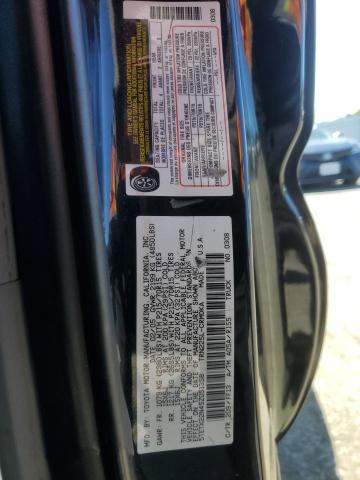 5TETX22N45Z051358 - 2005 TOYOTA TACOMA ACCESS CAB შავი ფოტო 12