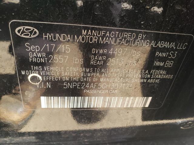 5NPE24AF5GH307171 - 2016 HYUNDAI SONATA SE BLACK photo 13