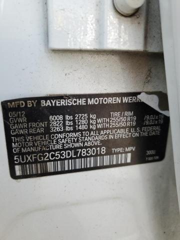 5UXFG2C53DL783018 - 2013 BMW X6 XDRIVE35I WHITE photo 13