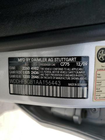 WDDHF5GB1AA156443 - 2010 MERCEDES-BENZ E 350 SILVER photo 12