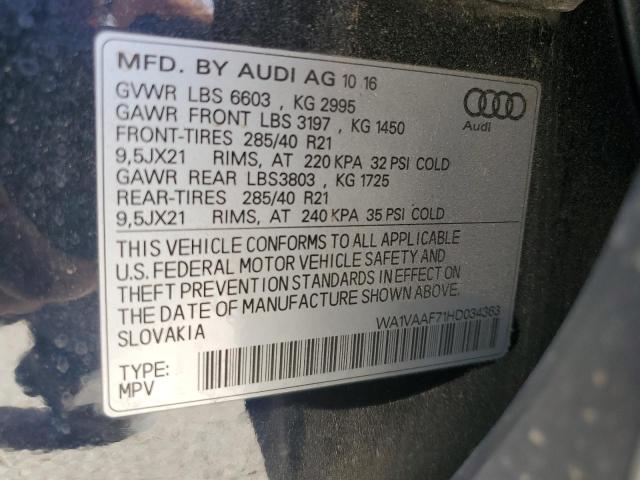 WA1VAAF71HD034363 - 2017 AUDI Q7 PRESTIGE შავი ფოტო 13