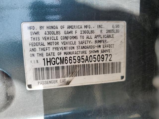 1HGCM66595A050972 - 2005 HONDA ACCORD EX GREEN photo 12