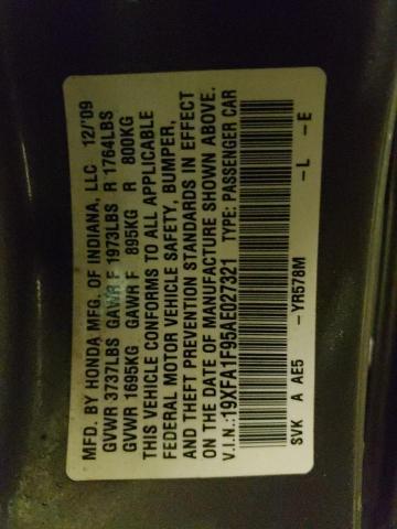 19XFA1F95AE027321 - 2010 HONDA CIVIC EXL Qəhvəyi foto 13