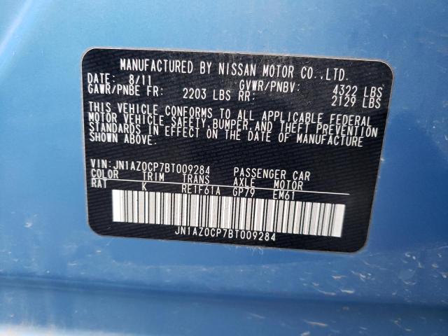 JN1AZ0CP7BT009284 - 2011 NISSAN LEAF SV BLUE photo 12