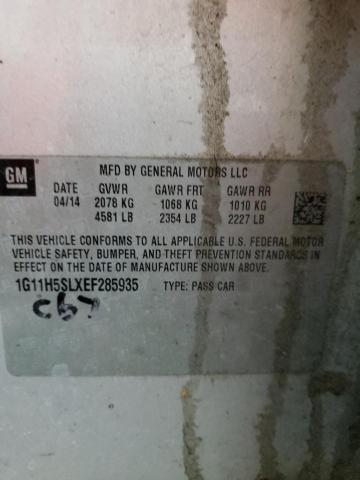 1G11H5SLXEF285935 - 2014 CHEVROLET MALIBU LTZ 银色 照片 12