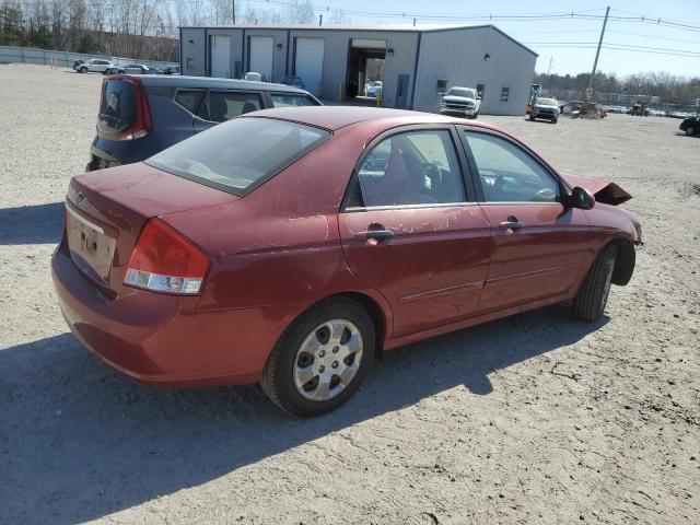 KNAFE222195665380 - 2009 KIA SPECTRA EX RED photo 3