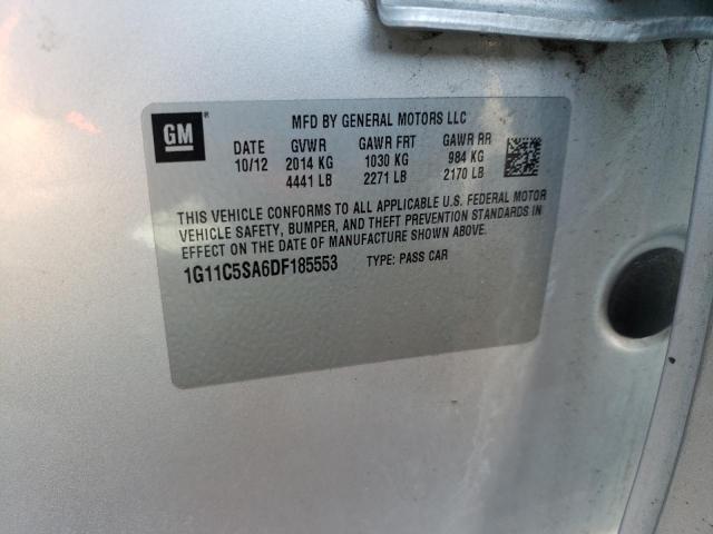 1G11C5SA6DF185553 - 2013 CHEVROLET MALIBU 1LT SILVER photo 12