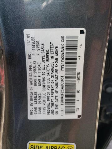 19UUA8F25AA005651 - 2010 ACURA TL GRAY photo 12