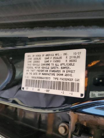 19UUA76588A015573 - 2008 ACURA TL TYPE S BLACK photo 12