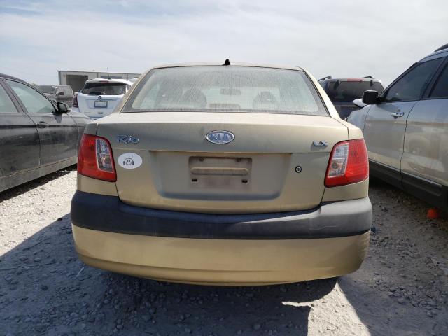 KNADE123266133457 - 2006 KIA RIO BEIGE photo 6