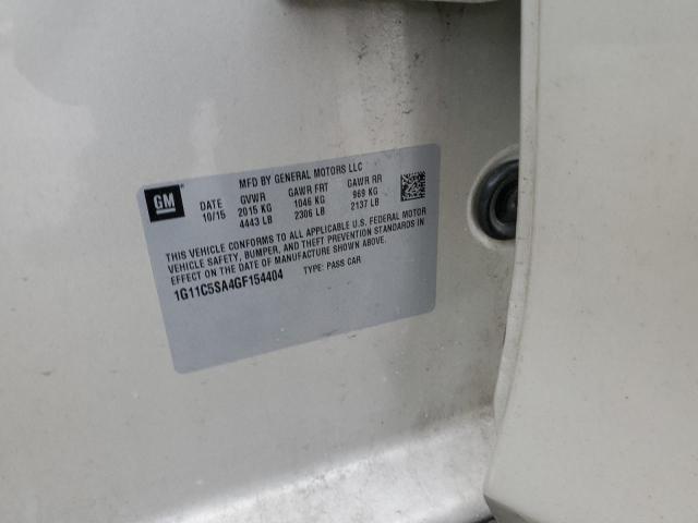 1G11C5SA4GF154404 - 2016 CHEVROLET MALIBU LIM LT 奶油色 照片 12