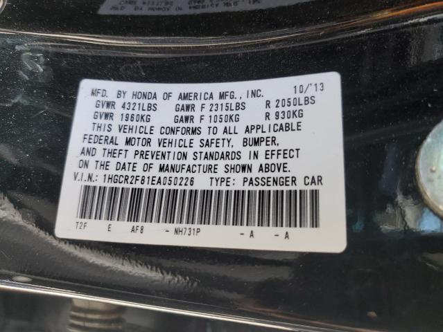 1HGCR2F81EA050226 - 2014 HONDA ACCORD EXL BLACK photo 12