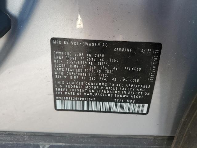 WVGTMPE26NP073047 - 2022 VOLKSWAGEN ID.4 PRO S 银色 照片 13