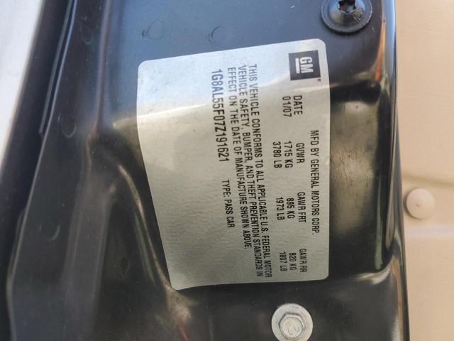 1G8AL55F07Z191621 - 2007 SATURN ION LEVEL 3 BEIGE photo 12