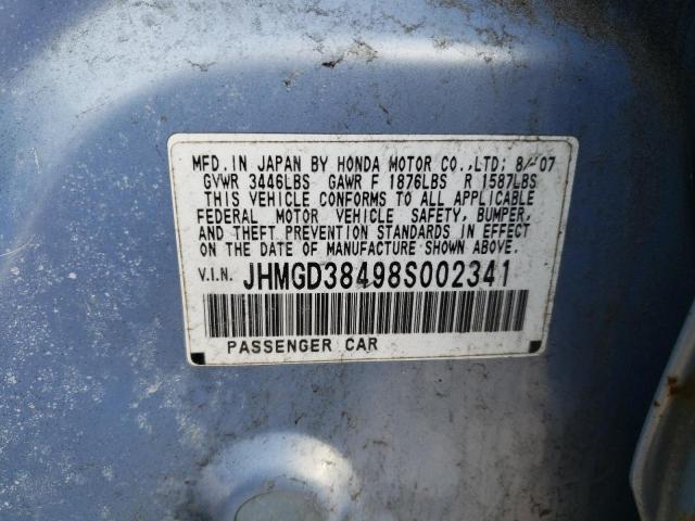 JHMGD38498S002341 - 2008 HONDA FIT BLUE photo 12