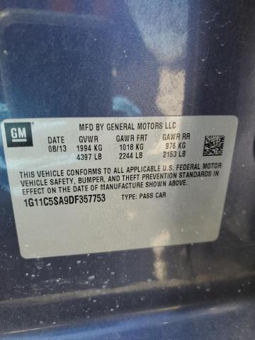 1G11C5SA9DF357753 - 2013 CHEVROLET MALIBU 1LT BLUE photo 12