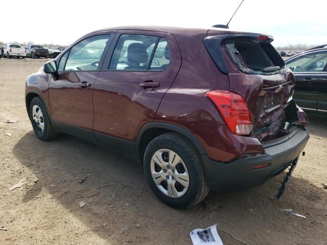 3GNCJKSBXGL257045 - 2016 CHEVROLET TRAX LS MAROON photo 2