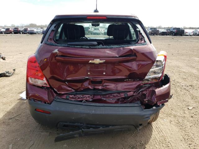 3GNCJKSBXGL257045 - 2016 CHEVROLET TRAX LS MAROON photo 6