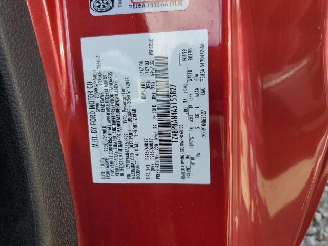 1ZVBP8AN4A5155827 - 2010 FORD MUSTANG RED photo 12